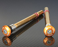 HANDLE BAR ENDS -FLAT style- [GOLD] +Weights - HONDA + various