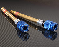 HANDLE BAR ENDS -LONG style- [BLUE] +Weights - HONDA + various