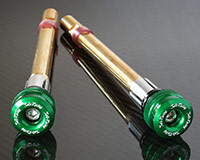 HANDLE BAR ENDS -SHORT- [GREEN] +Weights - HONDA + various