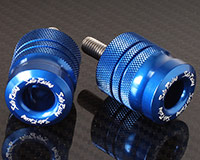 HANDLE BAR ENDS [BLUE] - Size M8 - LONG Style