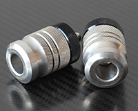 HANDLE BAR ENDS [STEEL] -Size M8- LONG Style + Adapter Collars