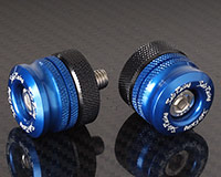 HANDLE BAR ENDS [BLUE] -Size M8- SHORT Style + Adapter Collars