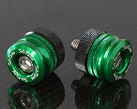 HANDLE BAR ENDS [GREEN] -Size M8- SHORT Style + Adapter Collars