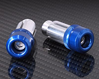 22mm HANDLE BAR ENDS [BLUE] +14-16mm/18-19mm Inserts (Set of 2)