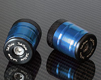 35mm HANDLE BAR ENDS [BLUE] - Size M8 + Adapter Collars