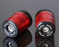 35mm HANDLE BAR ENDS [RED] - Size M8 + Adapter Collars