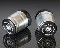 35mm HANDLE BAR ENDS [SILVER] - Size M8 + Adapter Collars